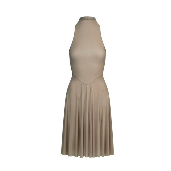 SKIMS Milky Sheer High Neck Dress truffle - Picture 1 of 6